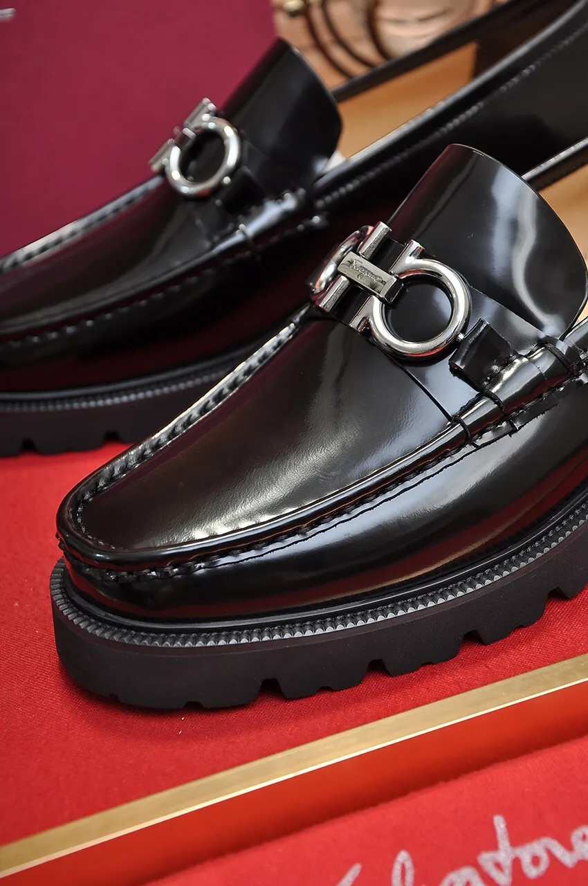 Men's men's shoes 💰540💶[Ferragamo/Ferragamo] (high-end Niuli) New 🍀 Ferragamo* - top version Ferragamo's classic formal leather shoes! Made of imported original cowhide, the inner top layer is comfortable cowhide lining! Original wear-resistant rubber outsole! High quality products! Code number 38-45 (45 customized)